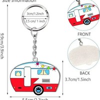 Ensemble de porte-clés personnalisés pour camping-car avec logo, porte-clés Happy Camper pour couples, accessoires de camping, cadeaux pour caravanes, directement de l'usine