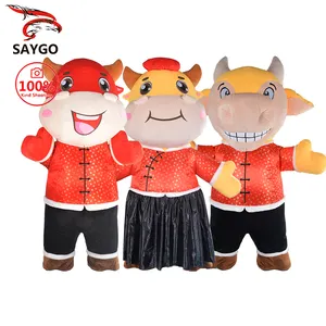 En Stock CE 2M/2,6 M inflable vaca personaje de dibujos animados Bull mascota disfraz Cosplay traje para Carnaval
