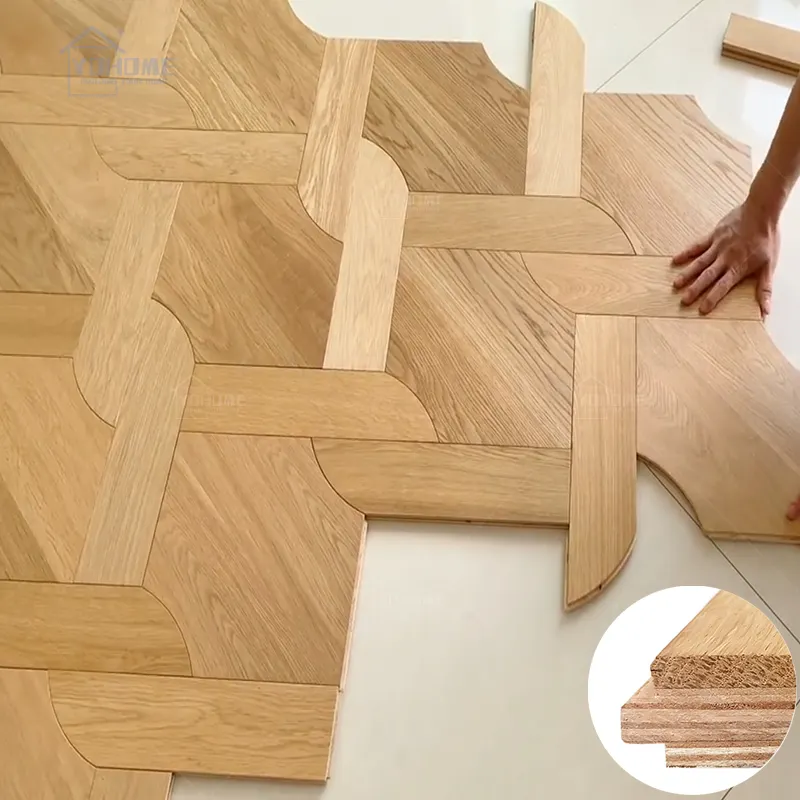 Suelo de madera flotante de diseño interior para interiores, pavimento de madera real de lujo, versapilla