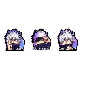 Autocollants 3D en mouvement d'anime Jujutsu Kaisen, personnage Geto Suguru, deux changements, imperméables, écologiques, décoration pour voiture, ordinateur portable, réfrigérateur - Product Image 2