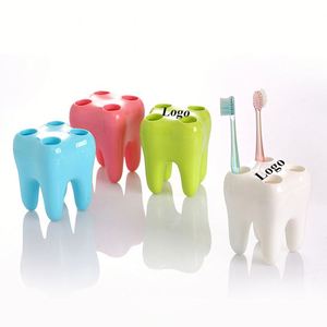 Soporte para cepillos de dientes con logotipo personalizado, estante con 4 orificios en forma de dientes, soporte de exhibición al por mayor - Product Image 1