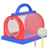 Boîte d'observation des insectes en plastique, jouet pour enfants, cage à insectes portable avec loupe pour les enfants, utilisation en plein air parent-enfant