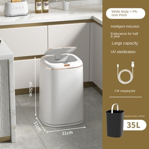 <span class=keywords><strong>Poubelle</strong></span> intelligente à induction ABS, grande capacité, pour salon, cuisine, salle de bain, chambre à coucher, induction <span class=keywords><strong>automatique</strong></span> - Product Image 6