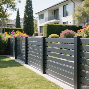 سياج سكني خارجي عمودي ، سياج من شريحة الألومنيوم ، بوابة حائط مع سياج ورمح علوي وتعريشة - Product Image 5