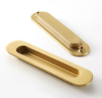 Poignée de porte coulissante dissimulée en laiton massif, couleur antique or, argent, noir, poignées de porte cachées, vente chaude
