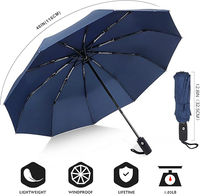 Parapluie Classique Compact de Voyage, Étanche, Robuste, Incassable, Durable, Portable, avec Logo Personnalisé, Ouverture Automatique, Trois Plis, en Pongee