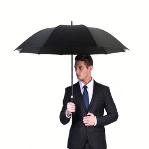 Parapluie de golf double couche 2026 en gros avec logo, parapluies de pluie pour adultes, style classique, noir, vert, rouge, bleu - Product Image 1