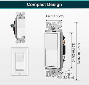 Cho ul được liệt kê 15A 120V-277V Mỹ đơn cực trang trí Rocker tường chuyển đổi ánh sáng NFC Mạng kết nối thiết bị chuyển mạch điện - Product Image 3