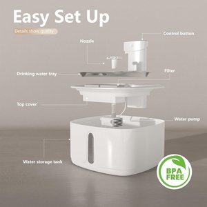 Fontaine à eau sans fil pour animaux de compagnie en acier inoxydable 89 oz/2,6 L, détection de mouvement, pompe intelligente ultra-silencieuse, distributeur d'eau automatique pour chat - Product Image 3