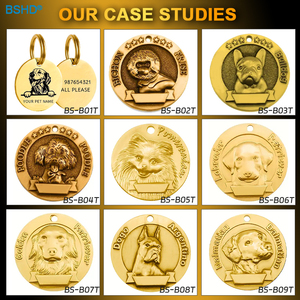 Chất Lượng Rắn Brass Pet Vòng Trống Id Tag Cá Nhân Logo Tùy Chỉnh Brass Dog Thẻ - Product Image 6