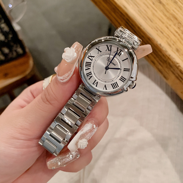 Women's Watches Fashionable and Minimalist Style Stainless Steel Strap Quartz Watches with Retro Roman Numerals Couple Watch Set