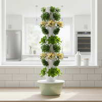 Système de culture hydroponique sans sol durable en ABS avec pompe d'irrigation, kit de tour aéroponique de jardin vertical à 7 niveaux