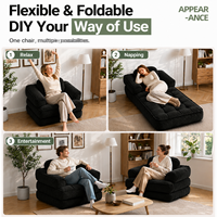 Ensemble de canapé-lit modulaire pliable personnalisé en velours côtelé, rembourré en éponge, compressé sous vide, chaise de sol tatami pour petit appartement