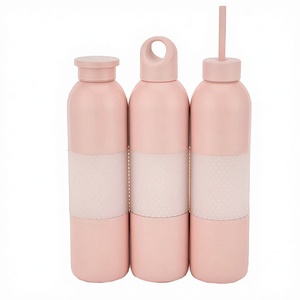 Bouteille d'eau en acier inoxydable isolée sous vide de 540 ml (18 oz) avec couvercle à poignée, revêtement en poudre mate, logo personnalisé, sans BPA, sport - Product Image 1