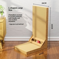 Griffoir et lit pour chat intégrés, maison pour chat résistante à l'usure, antidérapante, double couche, quatre saisons, en carton ondulé