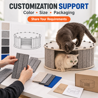 Maison d'activités ronde personnalisée en feutre pour chat, plateforme de jeu intérieure pour animaux de compagnie, lit-caverne, vente en gros OEM ODM