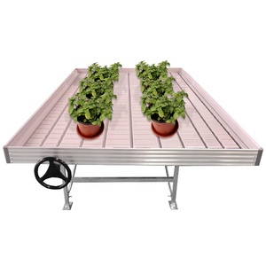 Agriculture Ebb and Flow Bench Systems Movable Flood Rolling Bench 4x8 4x4 with ABS Plastic Tray