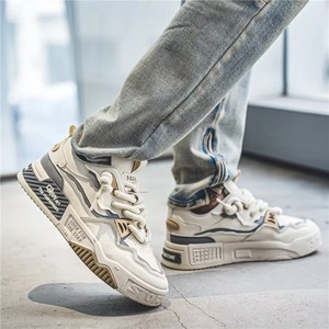 Zapatos de Hombre Verano 2024 Nuevo Estilo Versátiles con Suela Gruesa con Cordones Antideslizantes Reciclables Zapatillas Casuales Juveniles a la Moda - Product Image 4