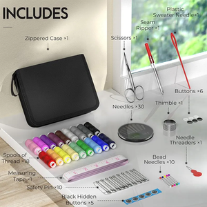 Kit <span class=keywords><strong>da</strong></span> Cucito Multifunzione per Principianti, Set Fai-<span class=keywords><strong>da</strong></span>-Te con Rocchetti di Filo, <span class=keywords><strong>Accessori</strong></span> <span class=keywords><strong>da</strong></span> Cucito Semplici <span class=keywords><strong>da</strong></span> 15 cm, Spessore 3 mm - Product Image 5