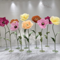 Fleurs de coquelicot en papier organza coloré artificiel groupes fleurs géantes artisanales pour décorations de scène de mariage d'événement