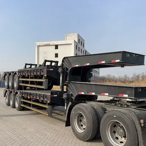 Low Price New Cargo Mechanical Transportation 3 Axle 60 Ton Lowboy Low Bed Semi Lowbed Trailer For Sale