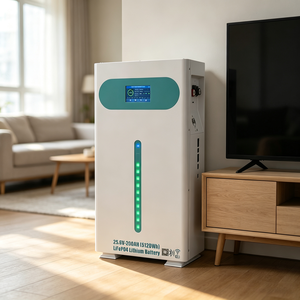 ชุดแบตเตอรี่จ่ายไฟระบบพลังงานแสงอาทิตย์ 25.6V 200Ah ติดผนัง หน้าจอสัมผัส 5120WH 6000 รอบการใช้งาน -20C~60C - Product Image 4