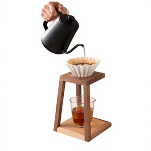 ที่วางกรองกาแฟแบบใช้ซ้ำได้ ทำจากไม้ทรงสี่เหลี่ยม ดีไซน์มินิมอล เป็นมิตรกับสิ่งแวดล้อม ความจุ 350 มล. - Product Image 3
