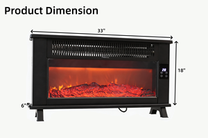 Elegante <span class=keywords><strong>Chimenea</strong></span> Eléctrica Interior Moderna y Clásica con Efectos de Llama Realistas, Termostato Ajustable y Protección Contra Sobrecalentamiento - Product Image 2