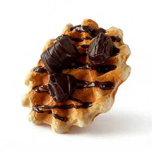 Machine à gaufres belges professionnelle, modèle d'exposition, avec garniture au chocolat et à la Nutella, en plastique écologique, imitation - Product Image 1