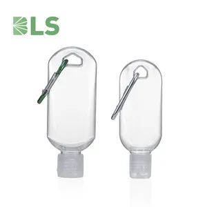 30ml 50ml PETG bottle alcohol spray bottle hand sanitizer hook keychain travel bottle set with hook