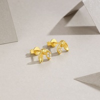 Boucles d'oreilles clous en argent sterling 925 avec ruban noué et moissanite pour femme, plaquées or 18 carats, boucles d'oreilles nœud papillon en moissanite et diamant