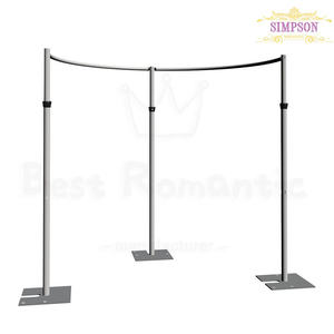 Estructura de soporte telescópica de tubo de aluminio con arco curvo para telón de fondo de boda, velo y telón de fondo de escenario - Product Image 6