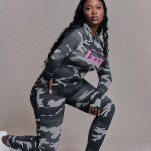 Completo Sportivo Due Pezzi da <span class=keywords><strong>Donna</strong></span> Autunno Primavera 2026, Casual con Stampa Leopardata, Maniche Lunghe, Cappuccio, <span class=keywords><strong>Pantaloni</strong></span> a Lunghezza Intera, Vestibilità Regolare - Product Image 6