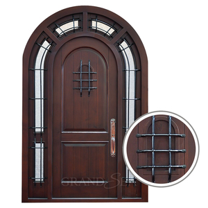 Arch Albanie Non-defrmation Entrée Sécurité Intérieur Casement <span class=keywords><strong>Porte</strong></span> en Bois Massif pour Véranda - Product Image 2