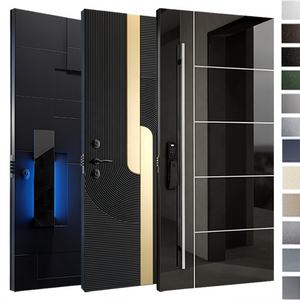 Puerta de Entrada Pivotante de Aleación de Aluminio Antirrobo Moderna BASEN para Uso en Villas y Hoteles - Product Image 6