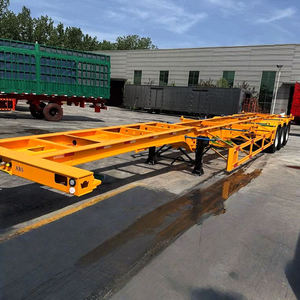 20 40FT Container Skeleton Semi-<b>Trailer</b> New Steel Truck <b>Trailers</b> 2 3 4 Axles 40 50 60 Tons Saudi Africa Shipping - Product Image 1