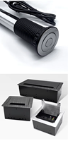 Prise de table escamotable sur mesure avec protection contre les surcharges, 2 ports USB, 1 port Type-C, mise à la terre automatique, usage bureau/commercial