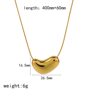 Ensemble de bijoux en acier inoxydable en forme de cœur pour femmes, chaîne de clavicule, boucles d'oreilles, collier, Design asymétrique, TE60533 - Product Image 5