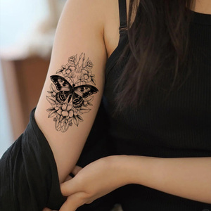 1Set 5 pezzi di <span class=keywords><strong>tatuaggi</strong></span> adesivi temporanei modello nero splendido <span class=keywords><strong>e</strong></span> artistico farfalla fiore tatuaggio impermeabile per la gamba del braccio del viso - Product Image 4