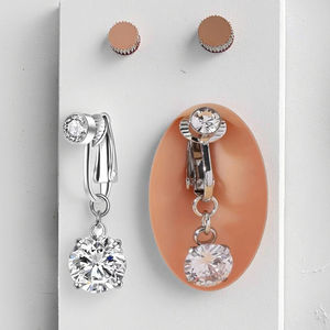 नकली बेली बटन रिंग जिरकॉन प्यारा नकली भेदी गहने गैर भेदी बॉडी गहने सेक्सी महिला पुरुष - Product Image 3