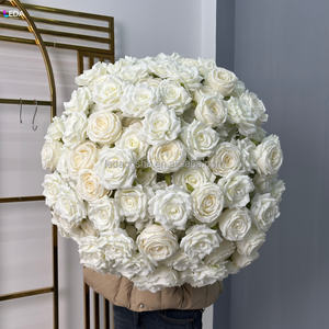 Boule de fleurs artificielle en soie blanche de grande taille, fabriquée à la main par LEDA Factory, pour mariage, anniversaire, Saint-Valentin, fête - Product Image 6