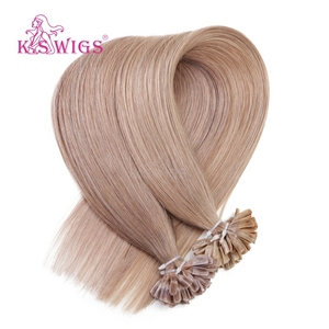 KSWIGS Estética 12-28 Pulgadas |   Rubio Besado por el Sol / Marrón |   Extensiones de Cabello Humano Virgen con Punta en U para un Volumen Estilo Coreano - Product Image 6