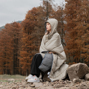 Impermeabile all'aperto personalizzato inverno con cappuccio poncho camp escursionismo <span class=keywords><strong>sacco</strong></span> <span class=keywords><strong>a</strong></span> <span class=keywords><strong>pelo</strong></span> mantello indossabile felpa con cappuccio <span class=keywords><strong>coperta</strong></span> - Product Image 6