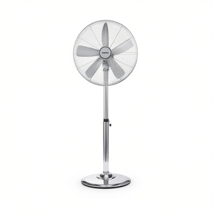 Ventilador de Pedestal Metálico Sygonix de 50W, 44.5cm x 120cm, Plateado, Oscilante, Altura Ajustable, Protección Contra Sobrecalentamiento - Product Image 1