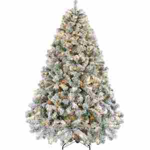 Árbol de Navidad de PVC de Alta Calidad con Copos de Nieve Blancos, Árbol de Navidad de 120 cm - 360 cm en Varios Tamaños para Decoración - Product Image 1