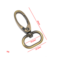 Mousqueton à déclenchement en bronze brossé avec queue ovale pour lanière, accessoires de sac en métal, plusieurs tailles, vente en gros