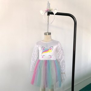 Abito da <span class=keywords><strong>principessa</strong></span> per bambina con <span class=keywords><strong>unicorno</strong></span> grazioso abito da <span class=keywords><strong>principessa</strong></span> in Tulle plissettato a maniche lunghe (poliestere) - Product Image 4