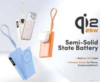 SICI QI2.0 CCC 15W PD 10000mAh Pengisian Daya Nirkabel Magnetik Tipe-C 2-in-1 Kabel Power Bank Portabel Layar Cerdas TFT