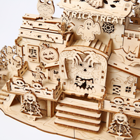 Vente en gros de puzzles 3D en bois pour adultes, puzzle 3D en bois Maison hantée, cadeau créatif pour Halloween