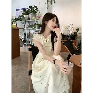 Vestido de Gasa con Estampado de Personajes y Botones para Mujer, Sin Mangas, Cuello Mandarín, Largo hasta el Suelo, Transpirable, Estilo Vintage, Tipo Lápiz, para Verano - Product Image 5